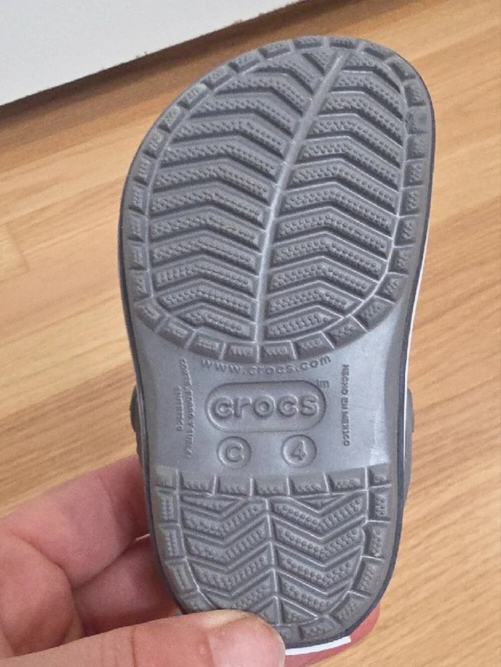 CROCS Gray Classic Clog with Heel Strap